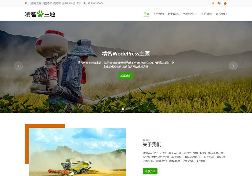 农药wordpress模板